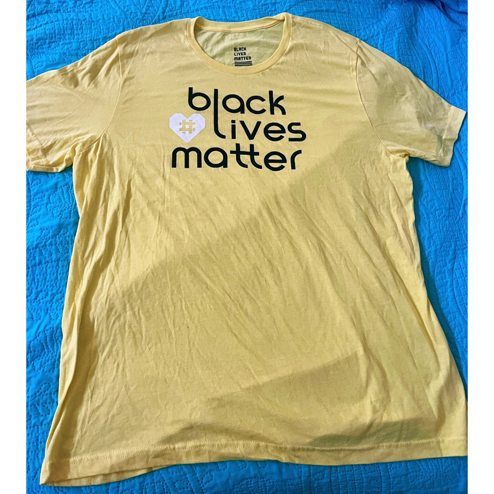 Official Black Lives Matter Shirt Yellow 2XL Unisex T-Shirt Excellent Condition